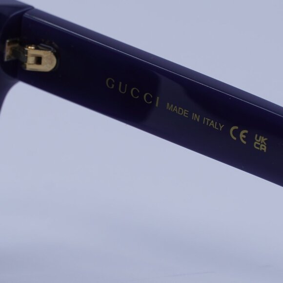 Gucci GG1578S 004 Sunglasses Violet Cat Eye Frame, Blue Lenses - Picture 7 of 11